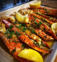 crab legs presentation