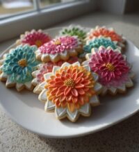 flower royal icing cookies