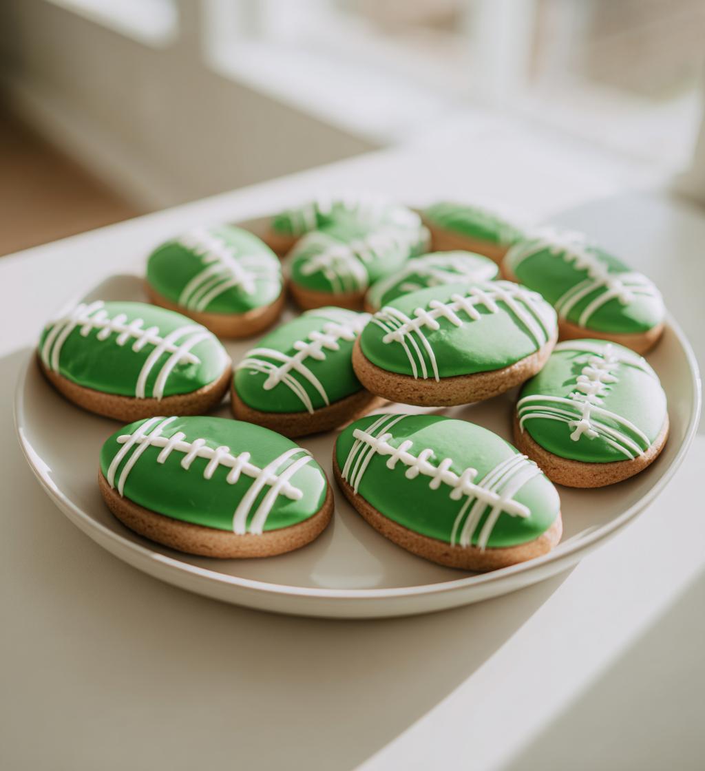 football birthday cookies decorated