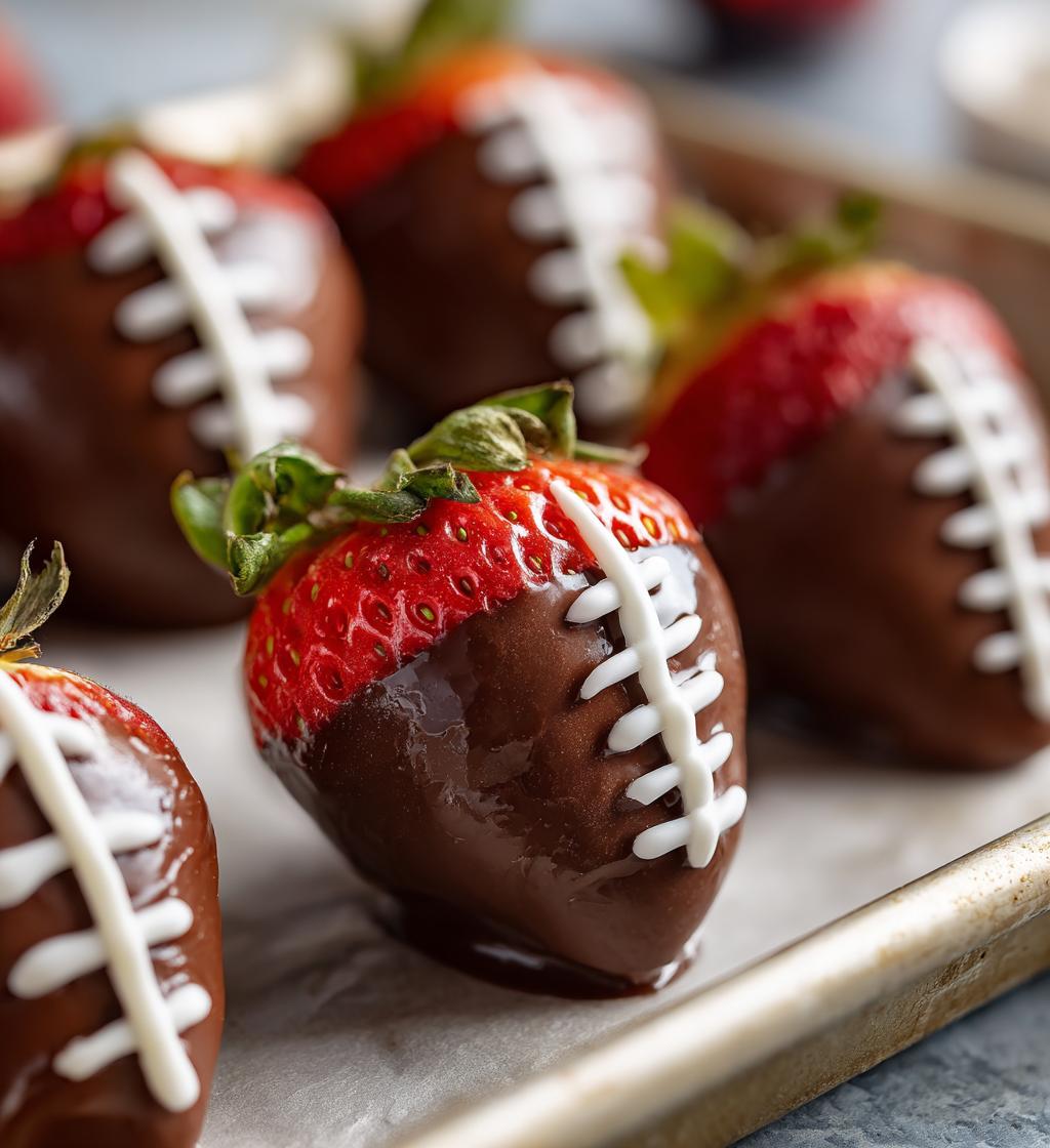football chocolate covered strawberries