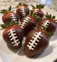 football chocolate strawberries