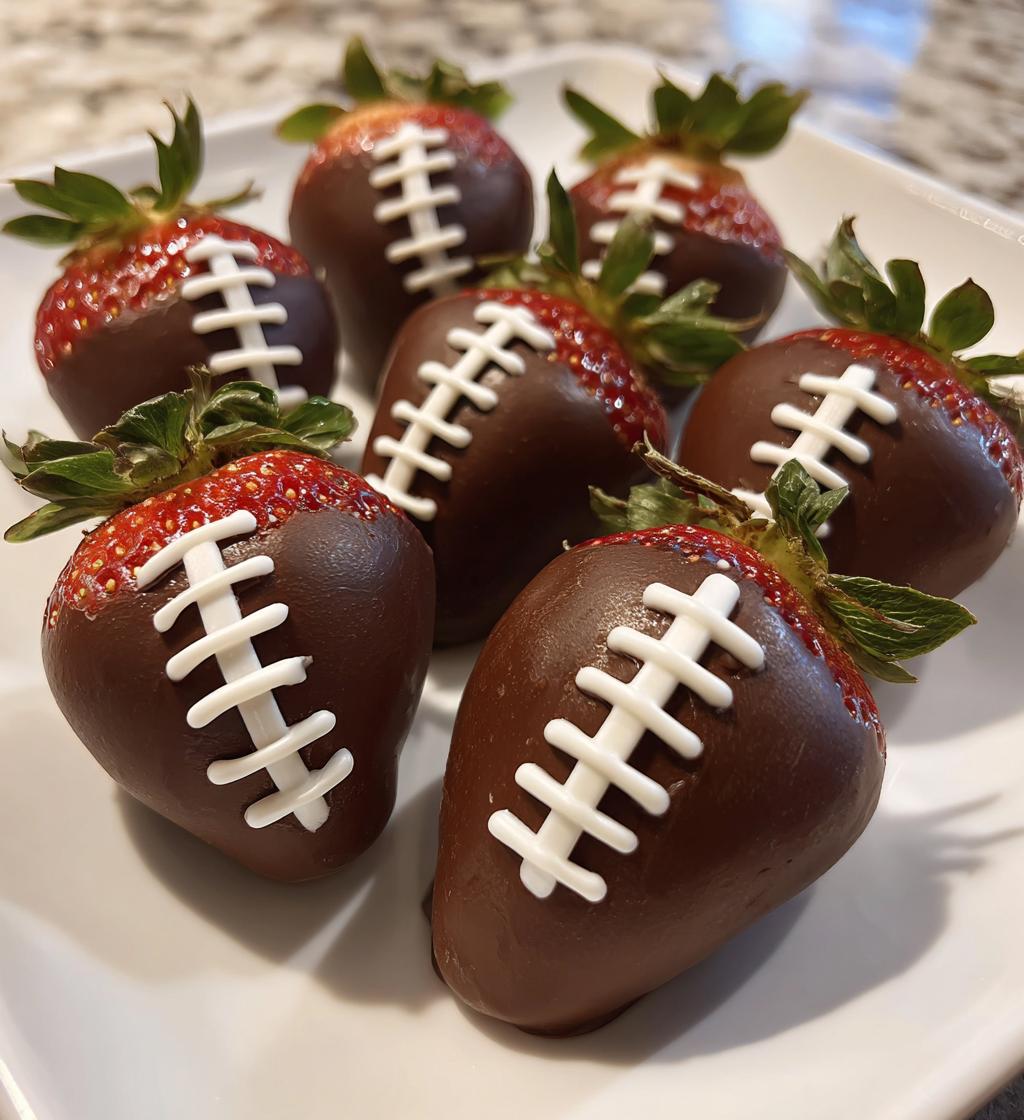 football chocolate strawberries