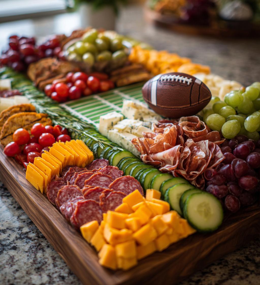 football field charcuterie board
