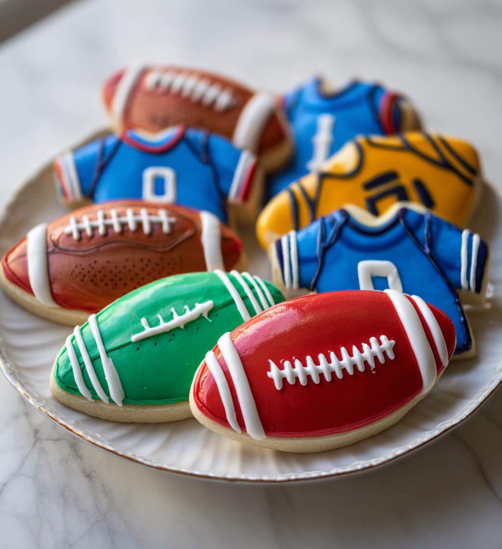 football theme sugar cookies