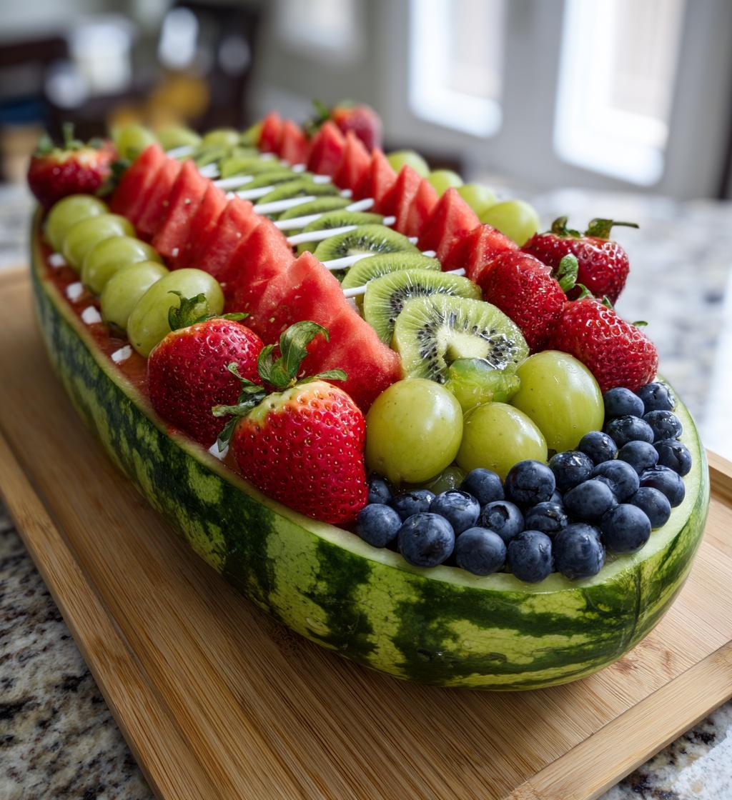 fruit football tray