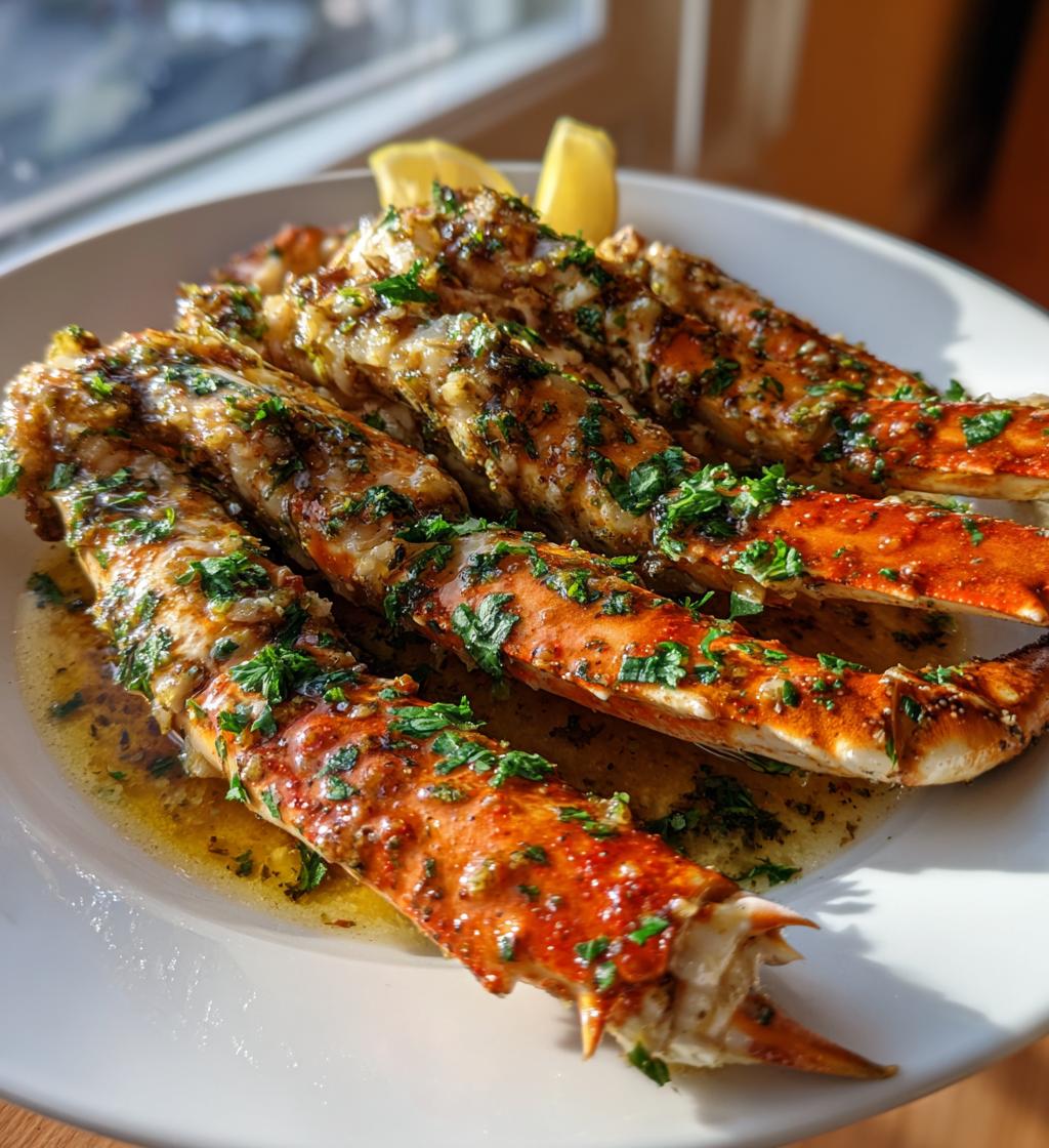garlic butter baked crab legs