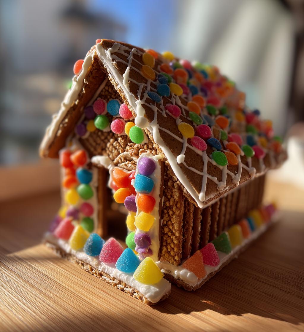 gingerbread house with graham crackers