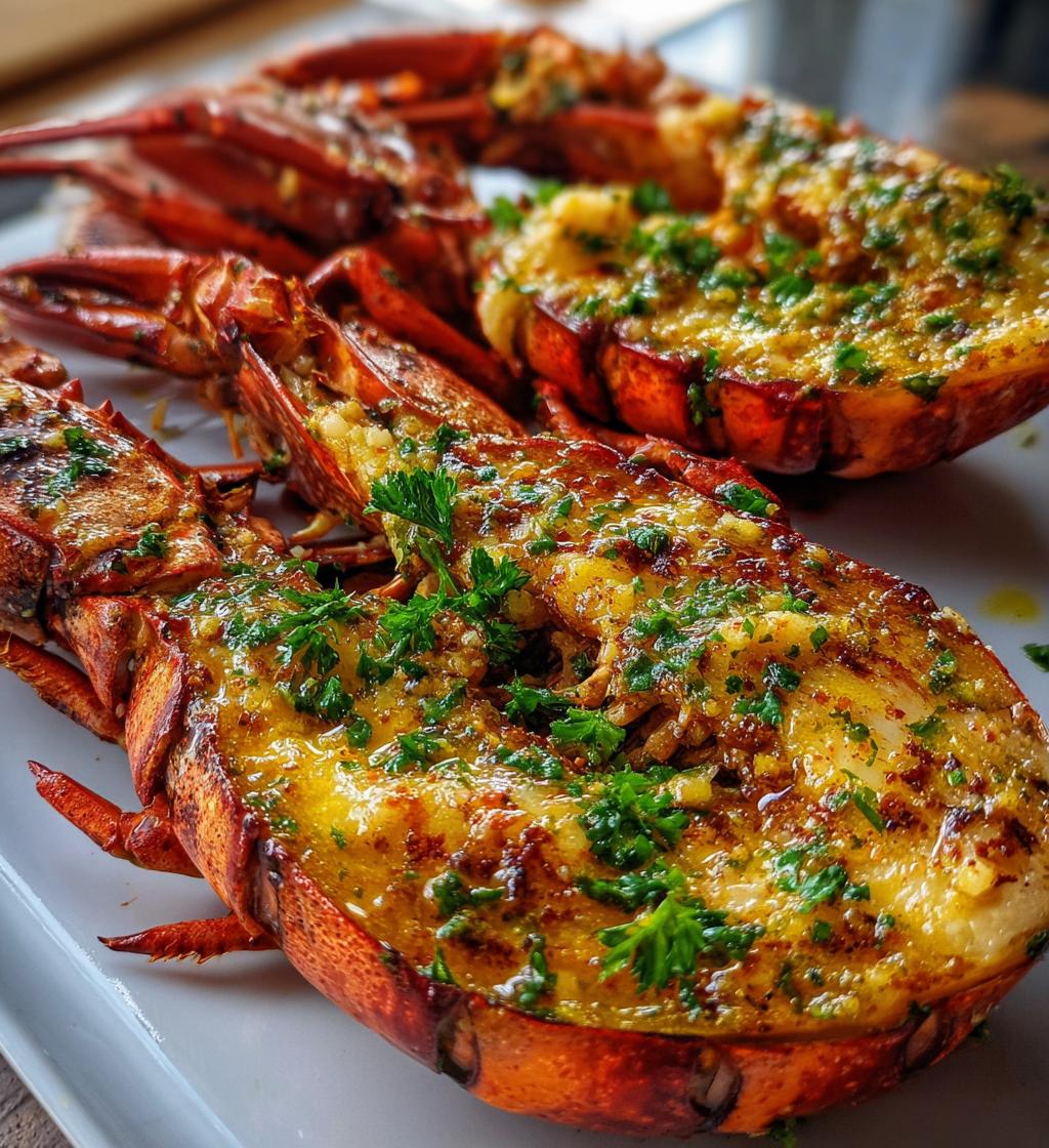 grilled lobster with garlic butter