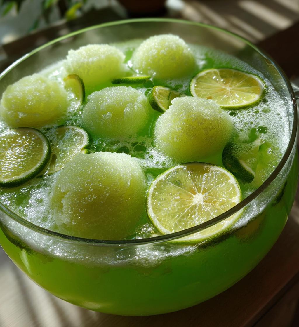 grinch punch with lime sherbet