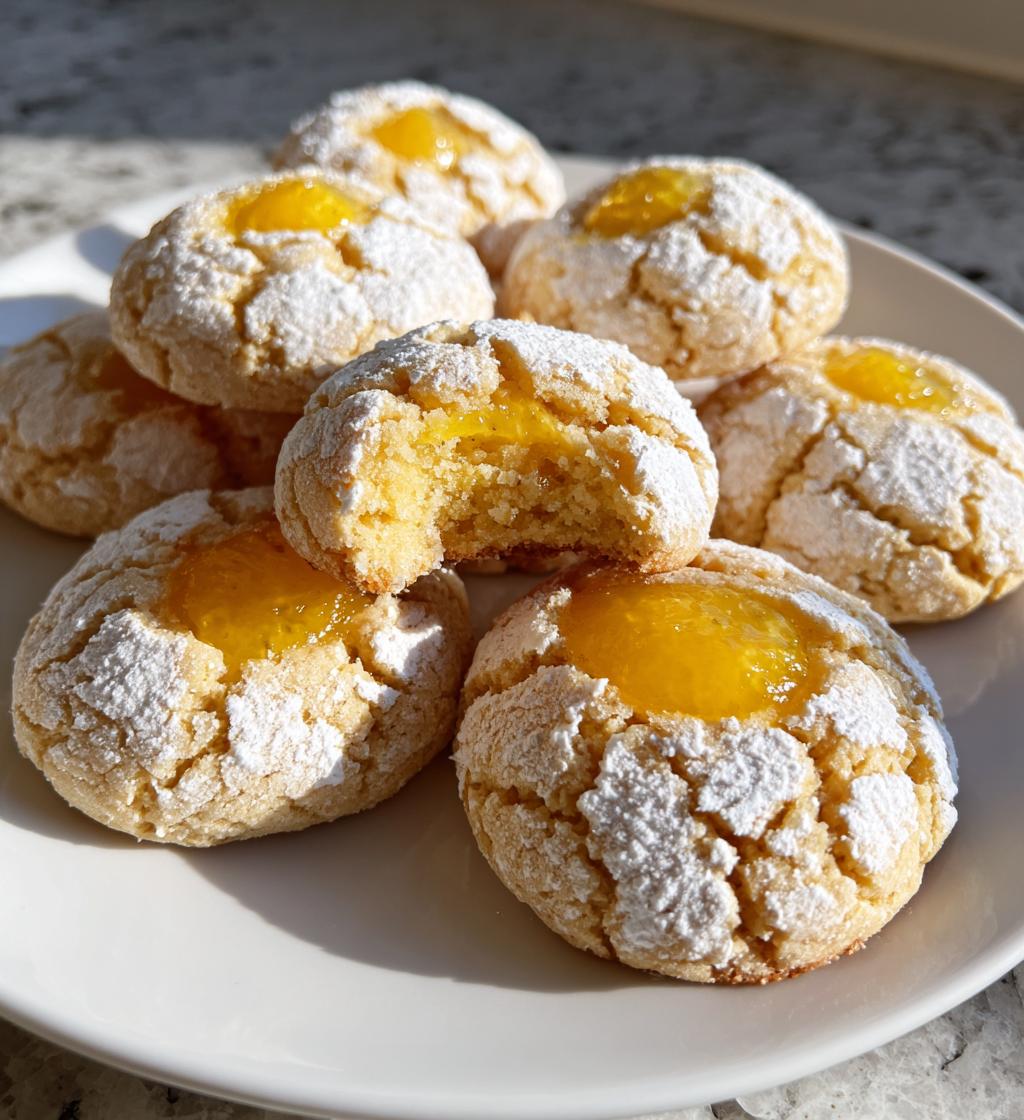 lemon crinkle thumbprint cookies