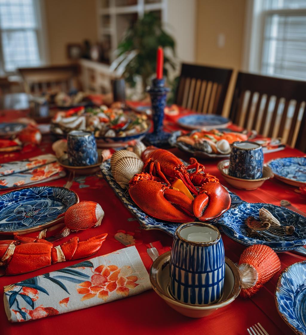 lobster party ideas table settings