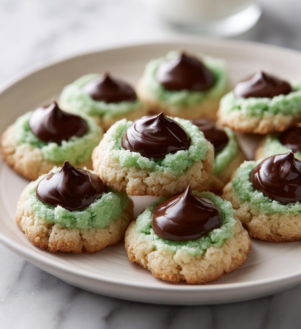 mint thumbprint cookies