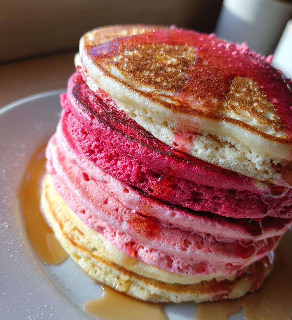 ombre valentine pancakes