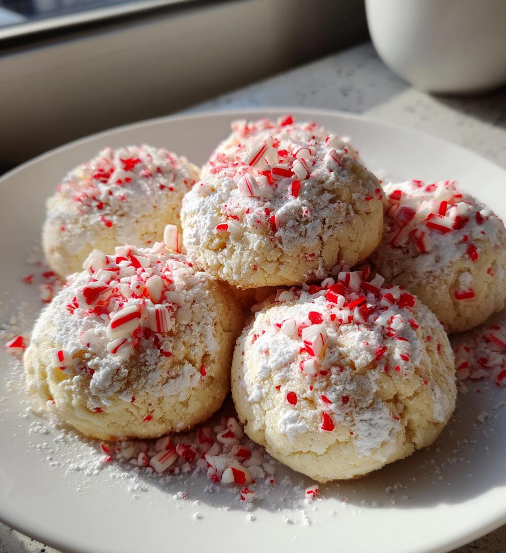 peppermint snowball cookies