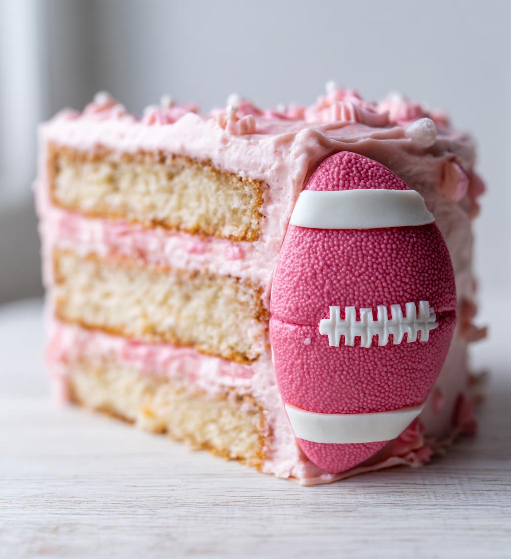 pink football cake