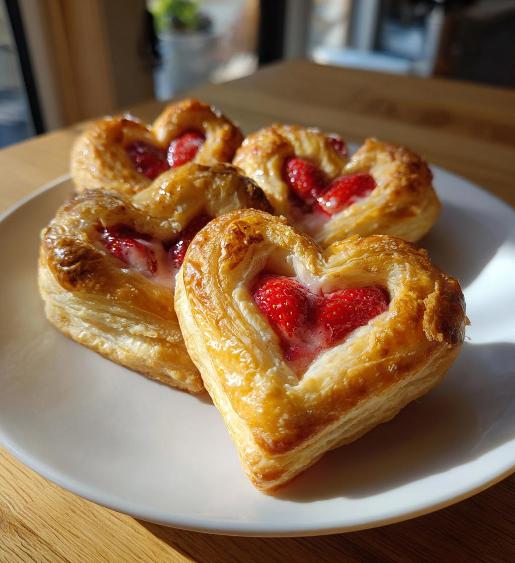 puff pastry valentine dessert