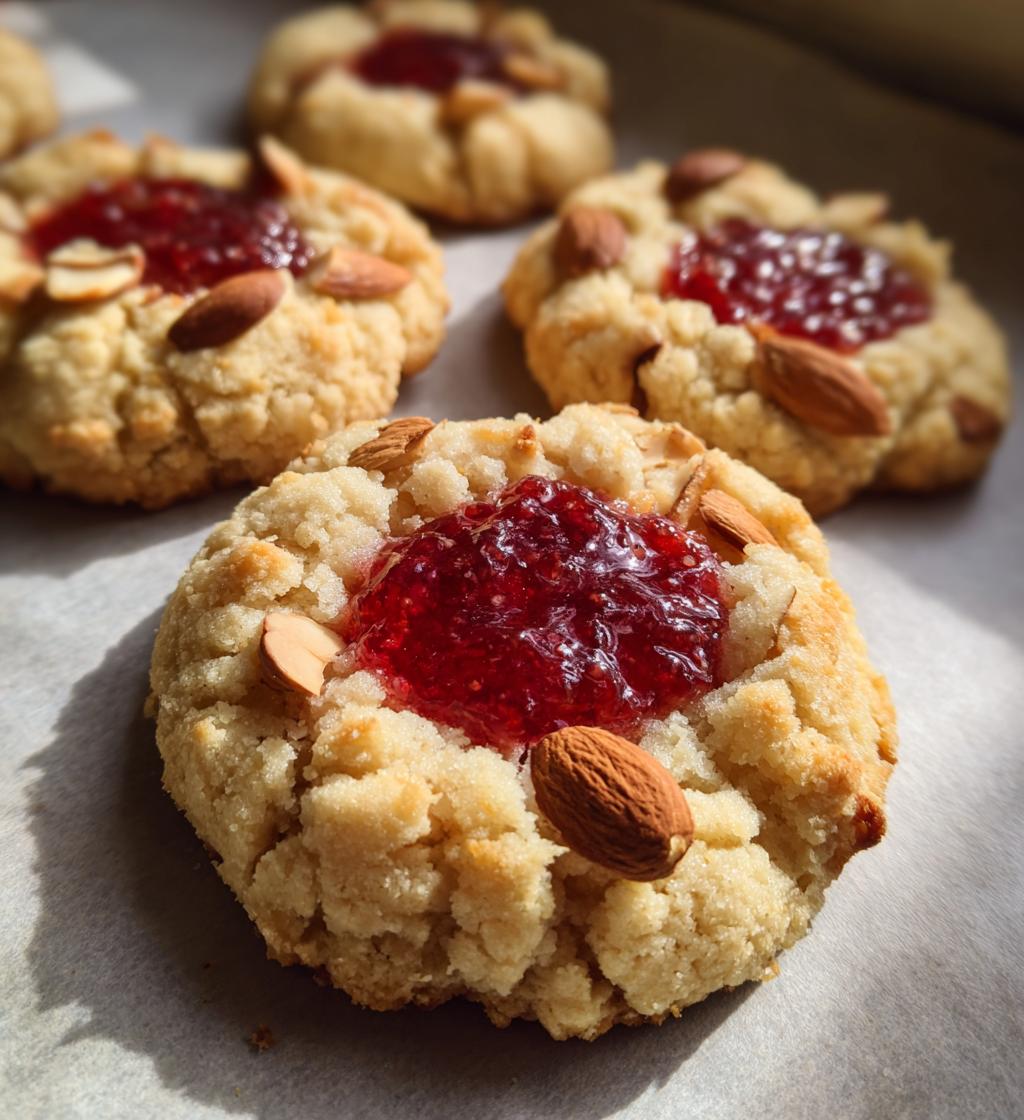 raspberry almond thumbprint