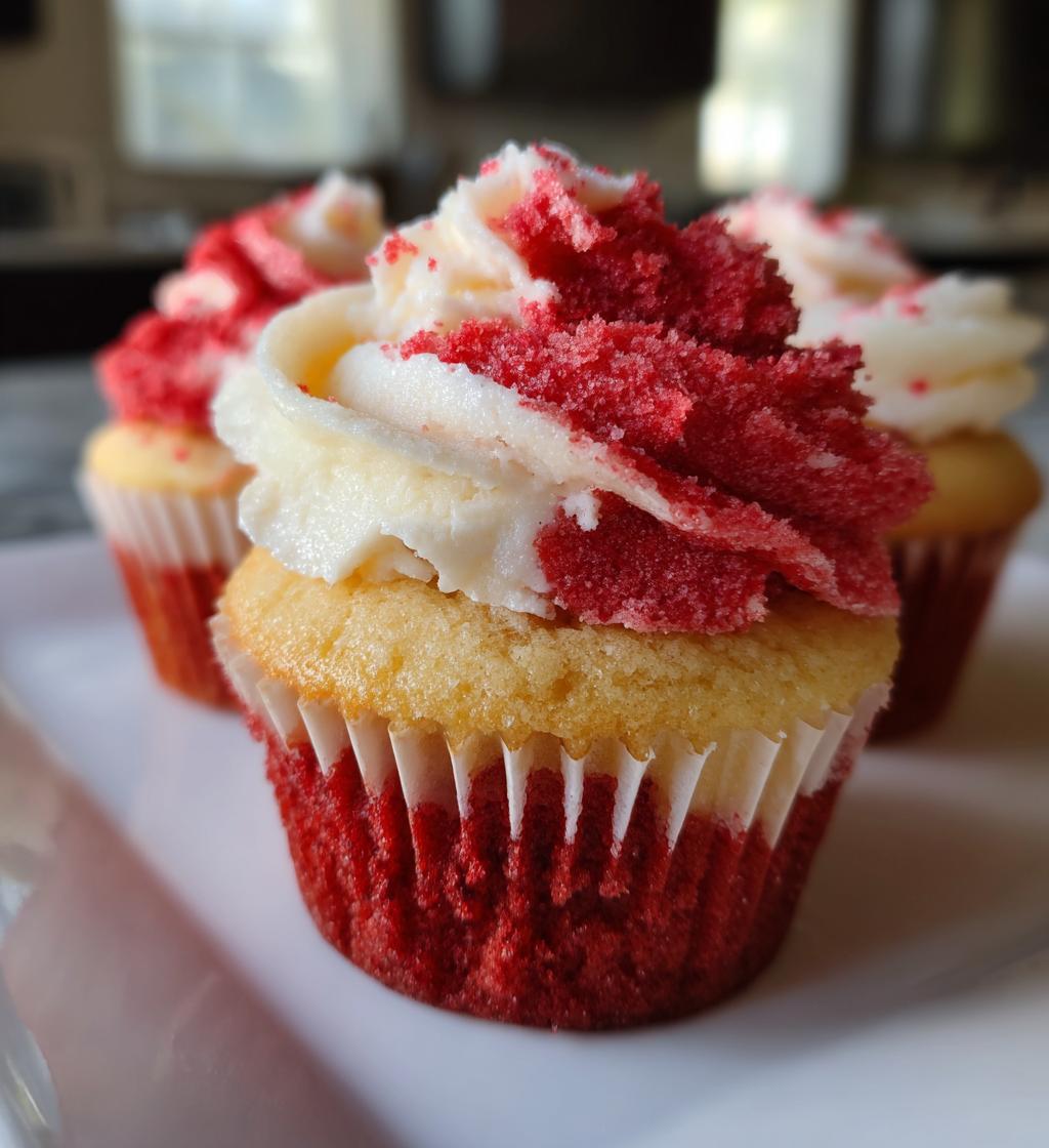 red and white valentine cupcakes