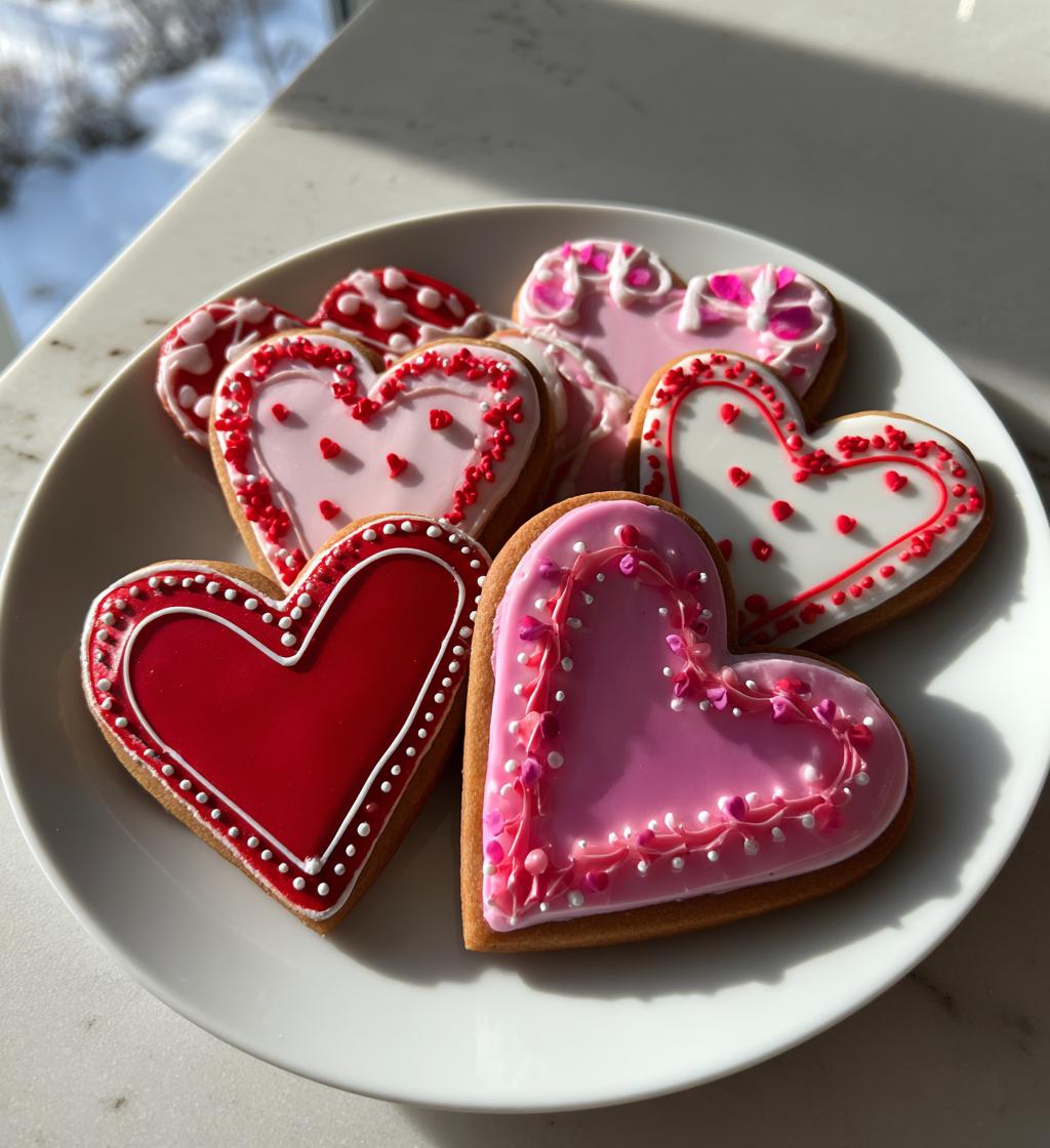 royal icing valentine cookies