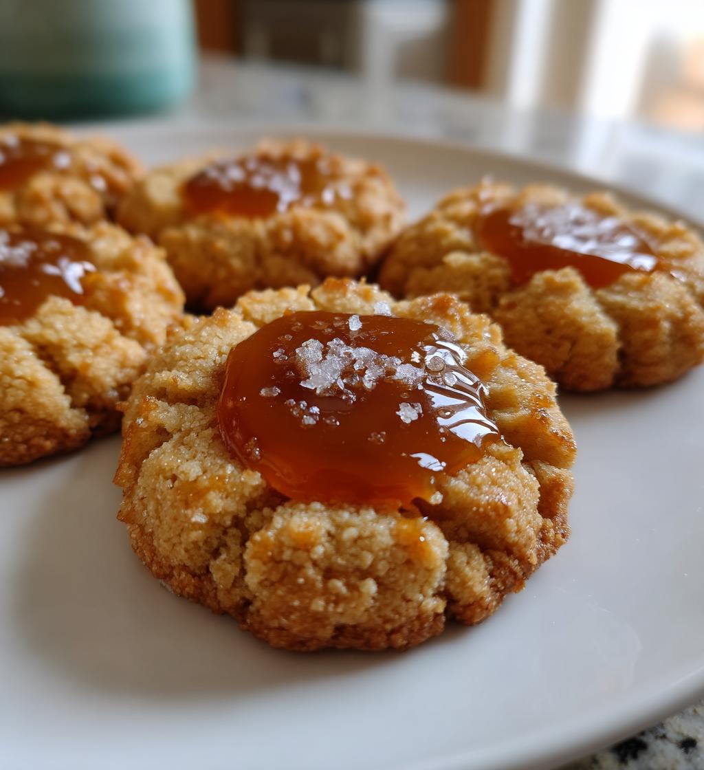 salted caramel thumbprint cookies