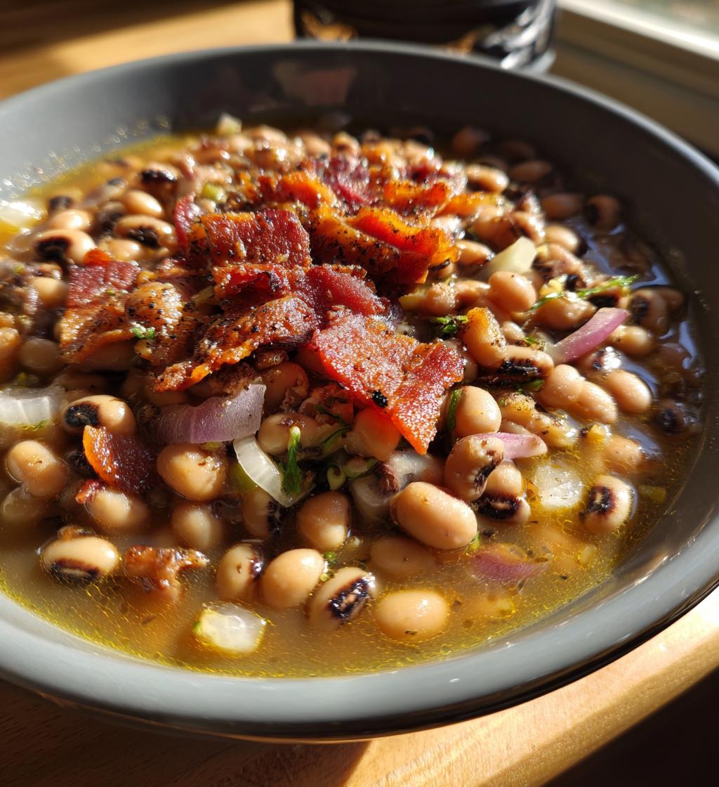 southern black eyed peas with bacon