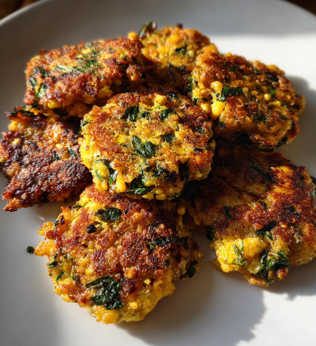 spinach black-eyed peas fritters