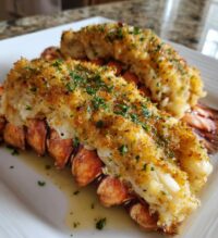 stuff lobster tail with crab meat