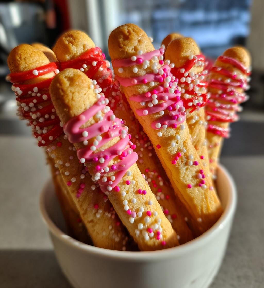 valentine cookie sticks decorated