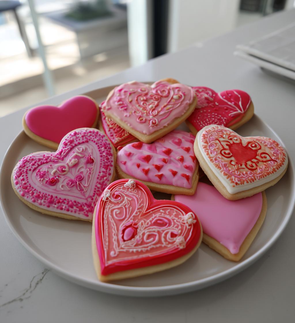 valentine cookies decorated royal icing