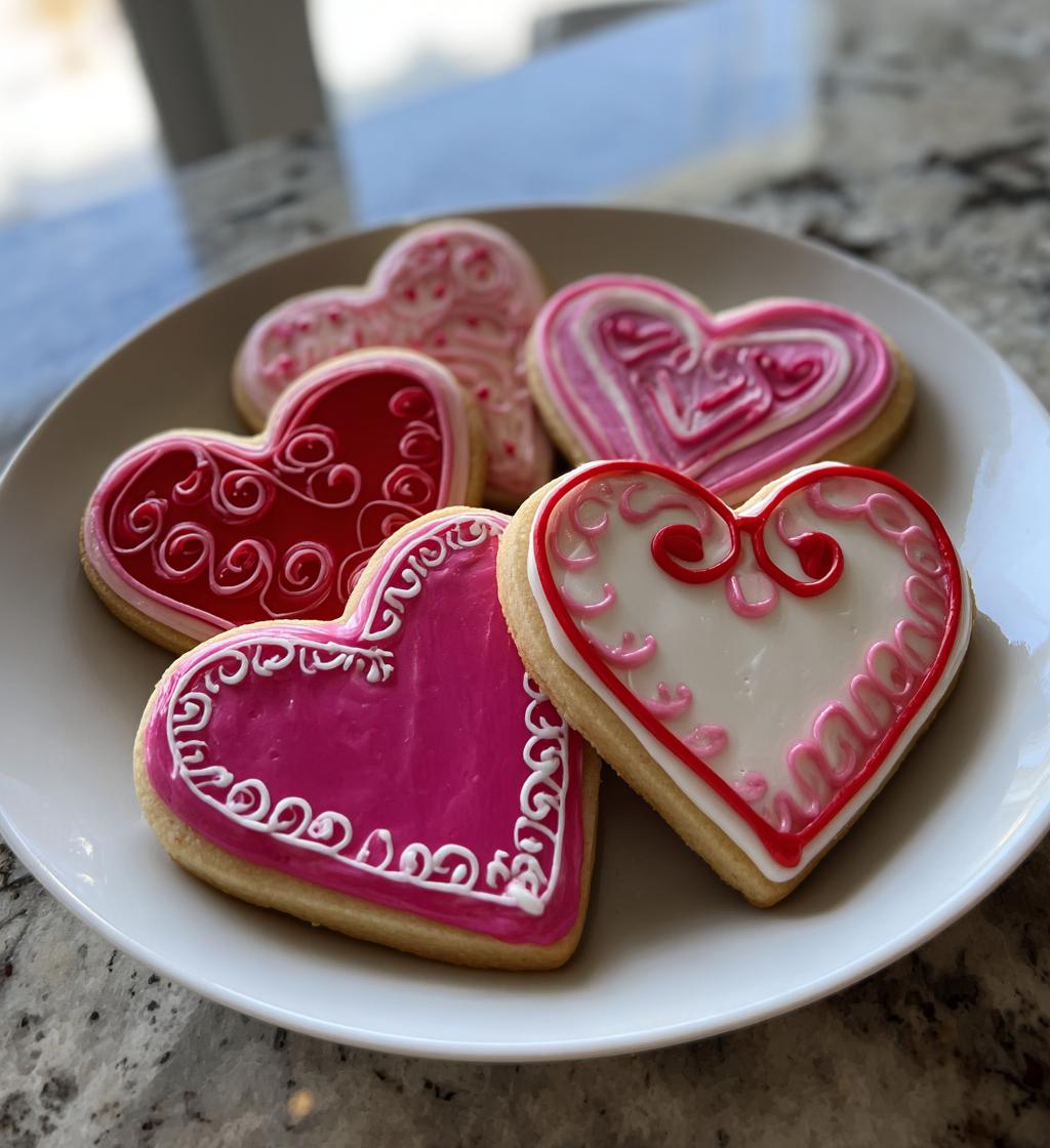 valentine cookies with royal icing