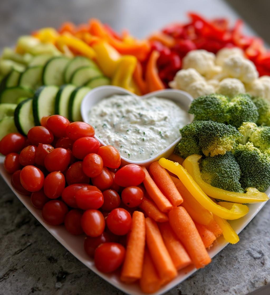 valentine vegetable tray