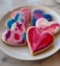watercolor valentine cookies