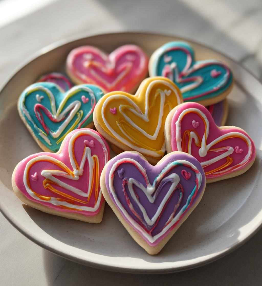 decorated valentines cookies