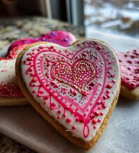 heart valentines cookies