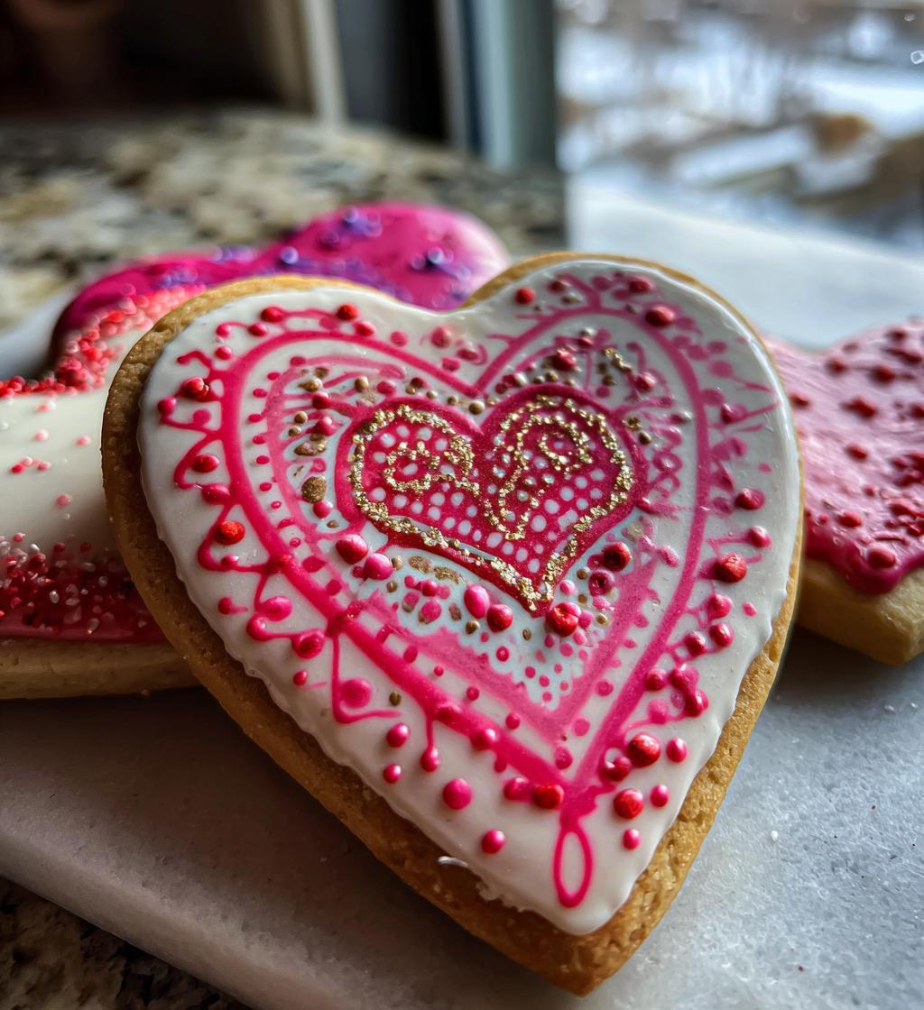 heart valentines cookies