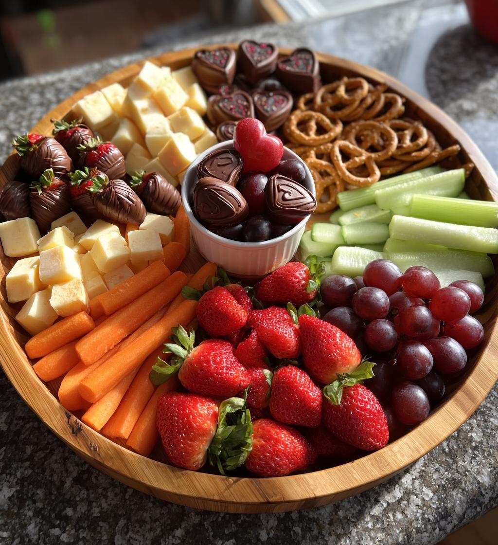 kids charcuterie board valentines