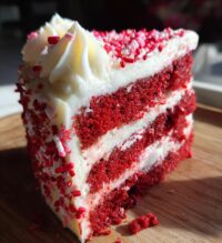 red and white valentines cake