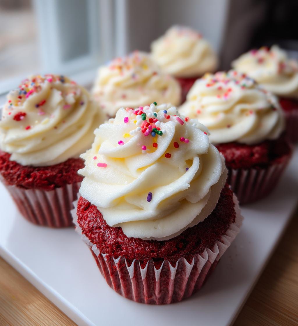 red velvet valentines day cupcakes