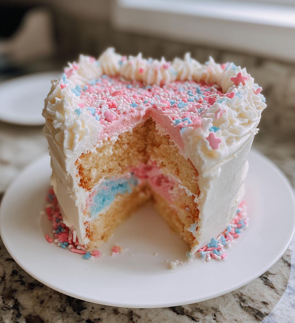 valentine gender reveal cake