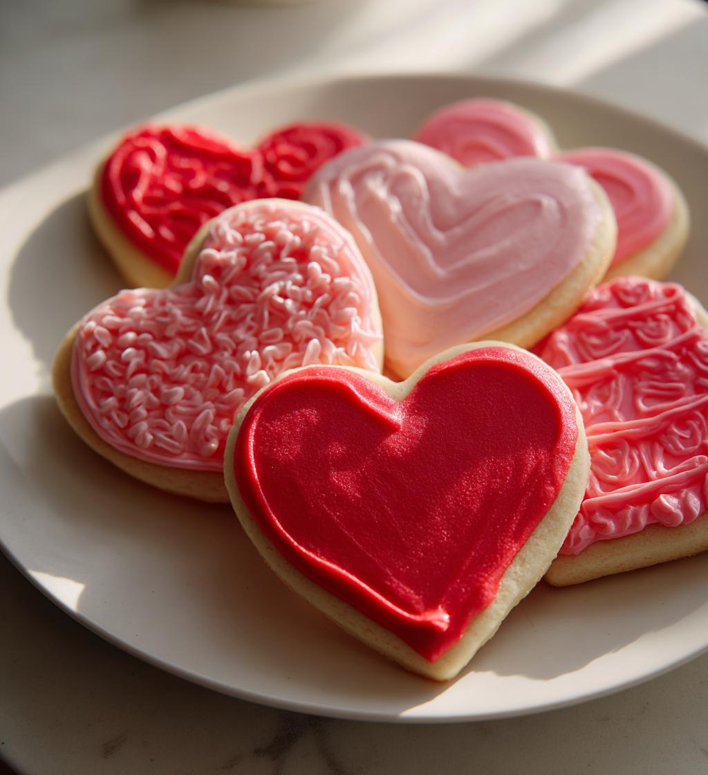 valentine icing cookies