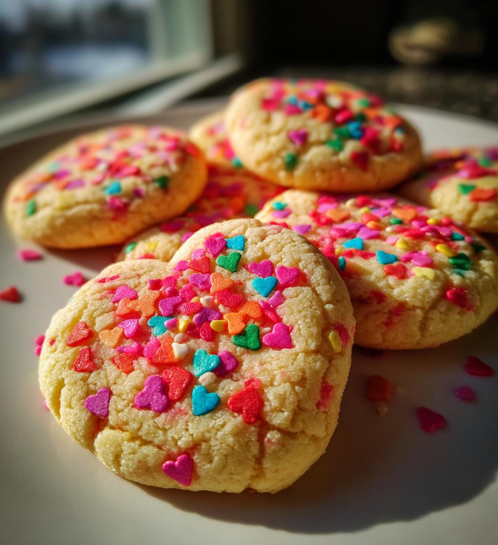 valentine sprinkle cookies