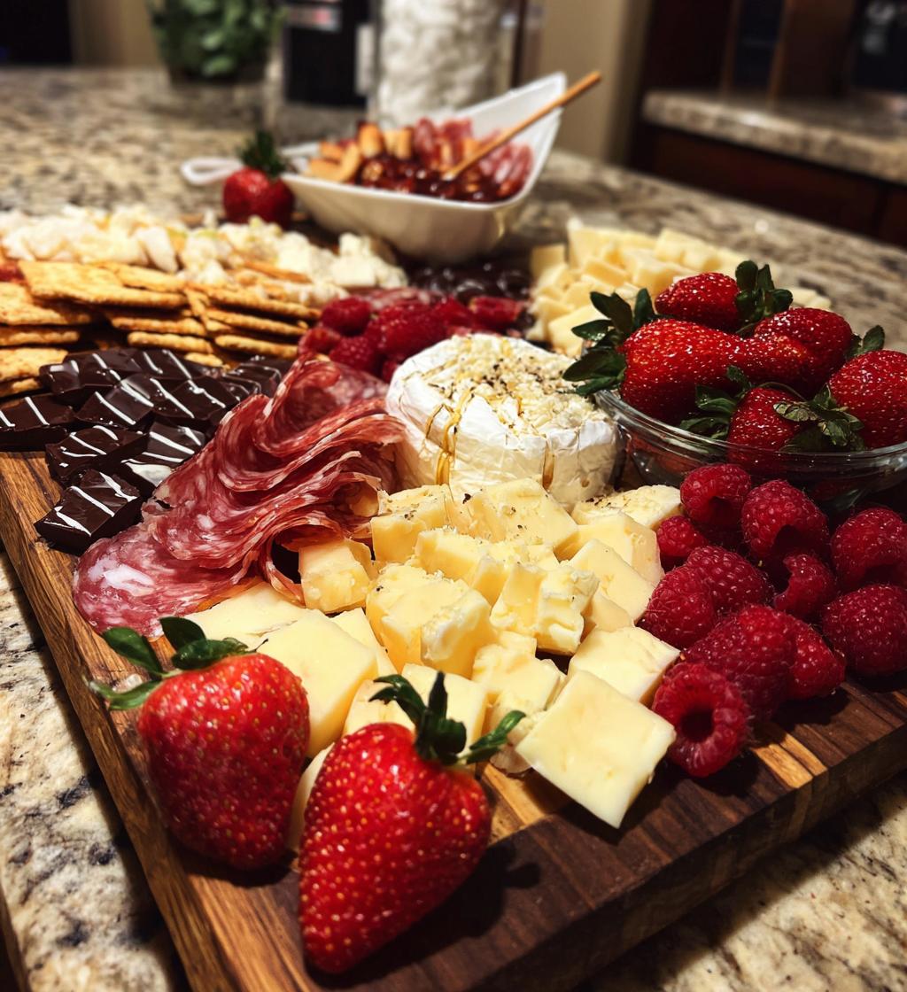 valentine themed charcuterie board