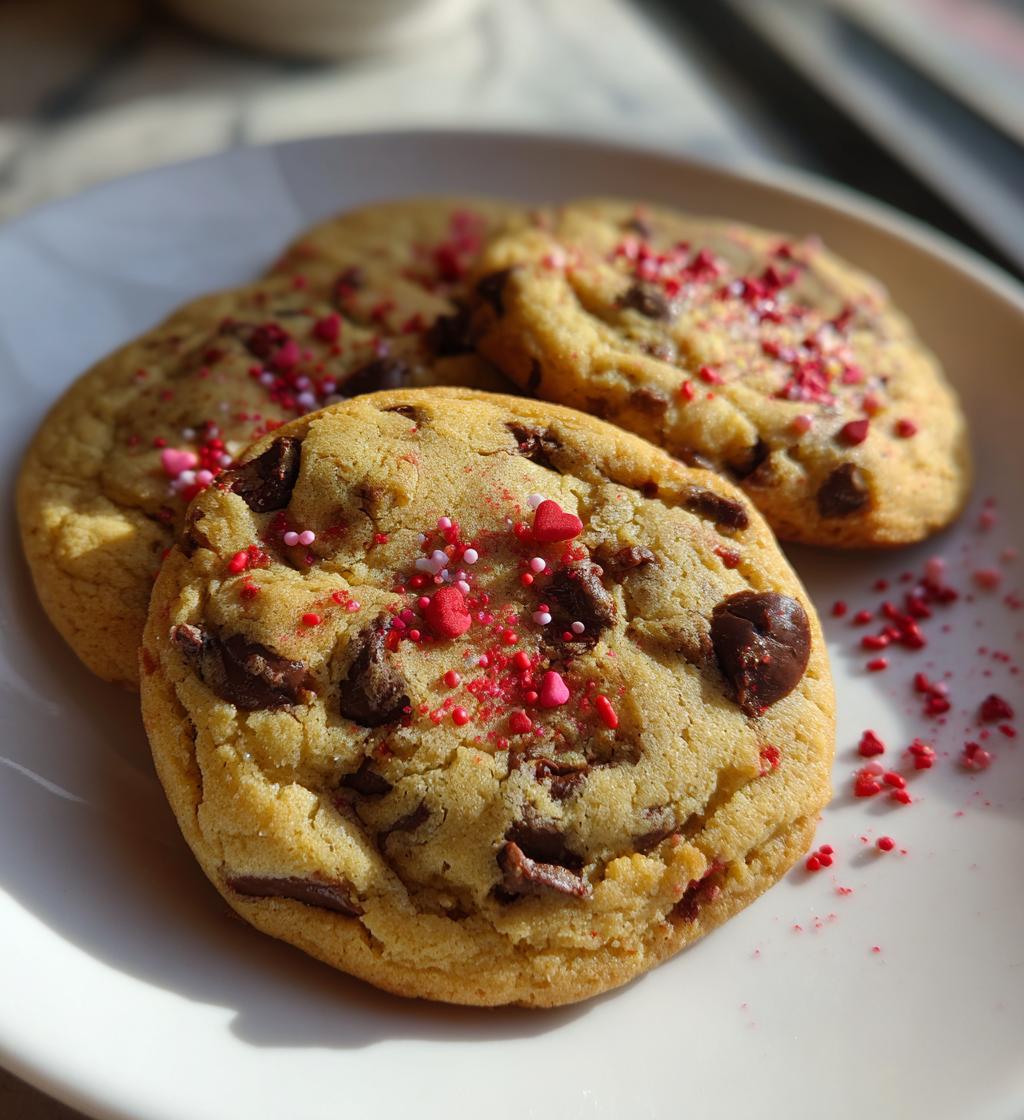 valentines day chocolate chip cookies