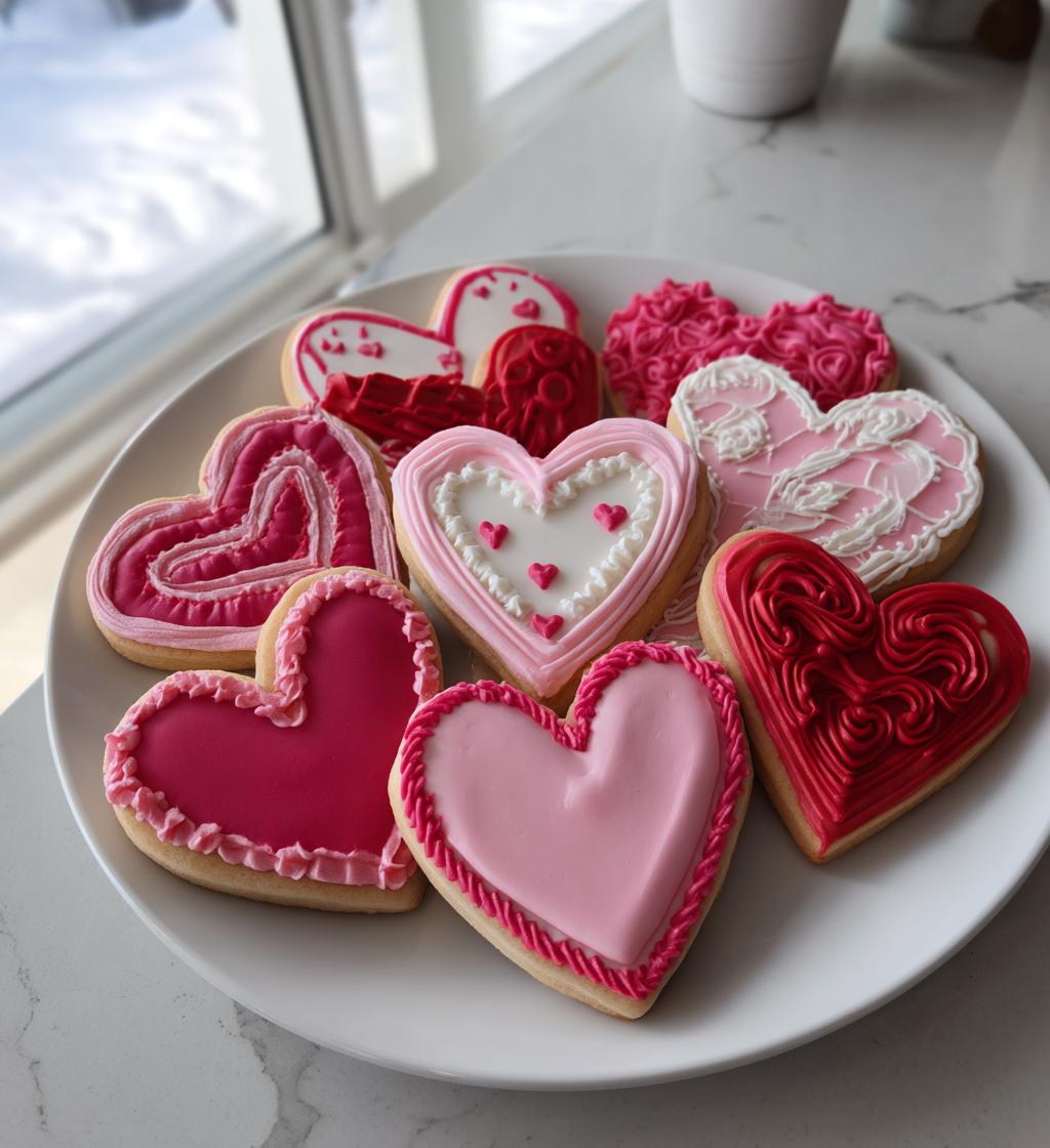 valentines day royal icing cookies